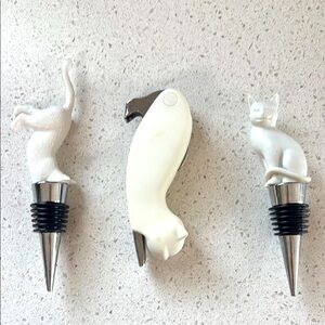 Cat Wine Stoppers & Opener